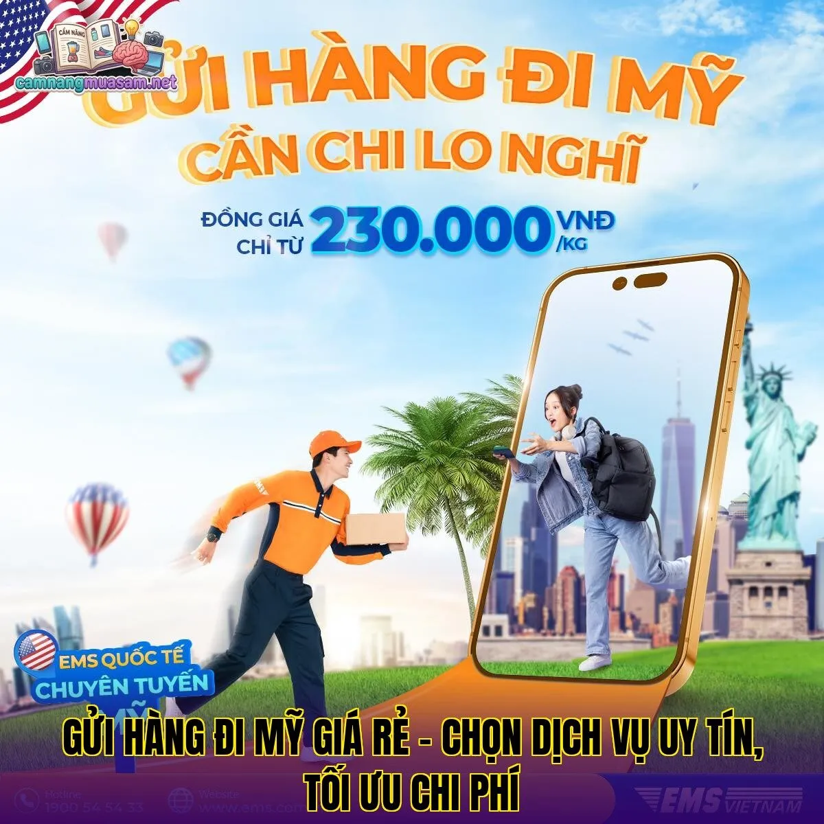 Gửi hàng đi Mỹ giá rẻ – chọn dịch vụ uy tín, tối ưu chi phí