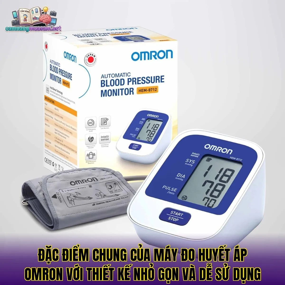 Đặc điểm chung của máy đo huyết áp Omron với thiết kế nhỏ gọn và dễ sử dụng