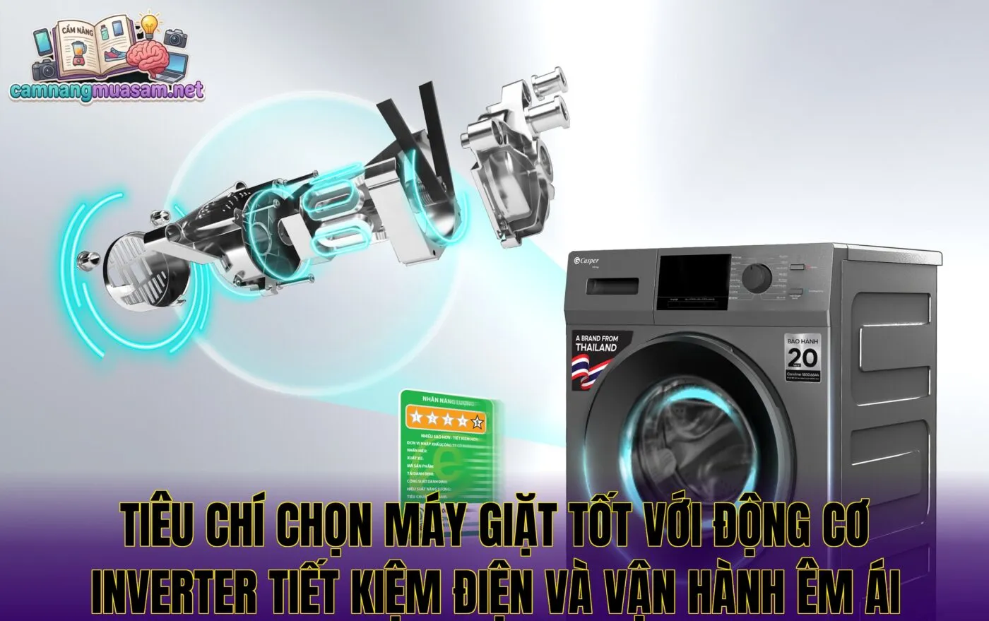 Tiêu chí chọn máy giặt tốt với động cơ inverter tiết kiệm điện và vận hành êm ái