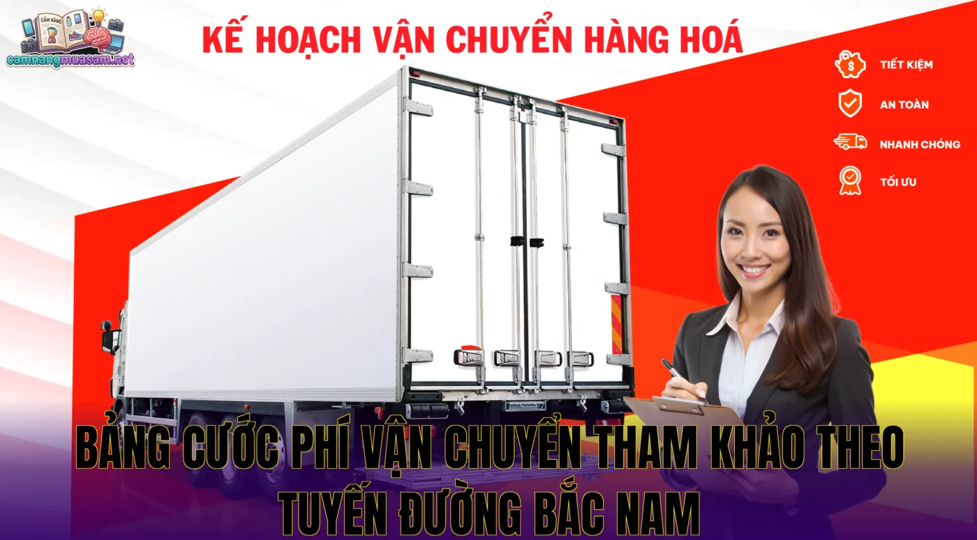Bảng cước phí vận chuyển tham khảo theo tuyến đường Bắc Nam