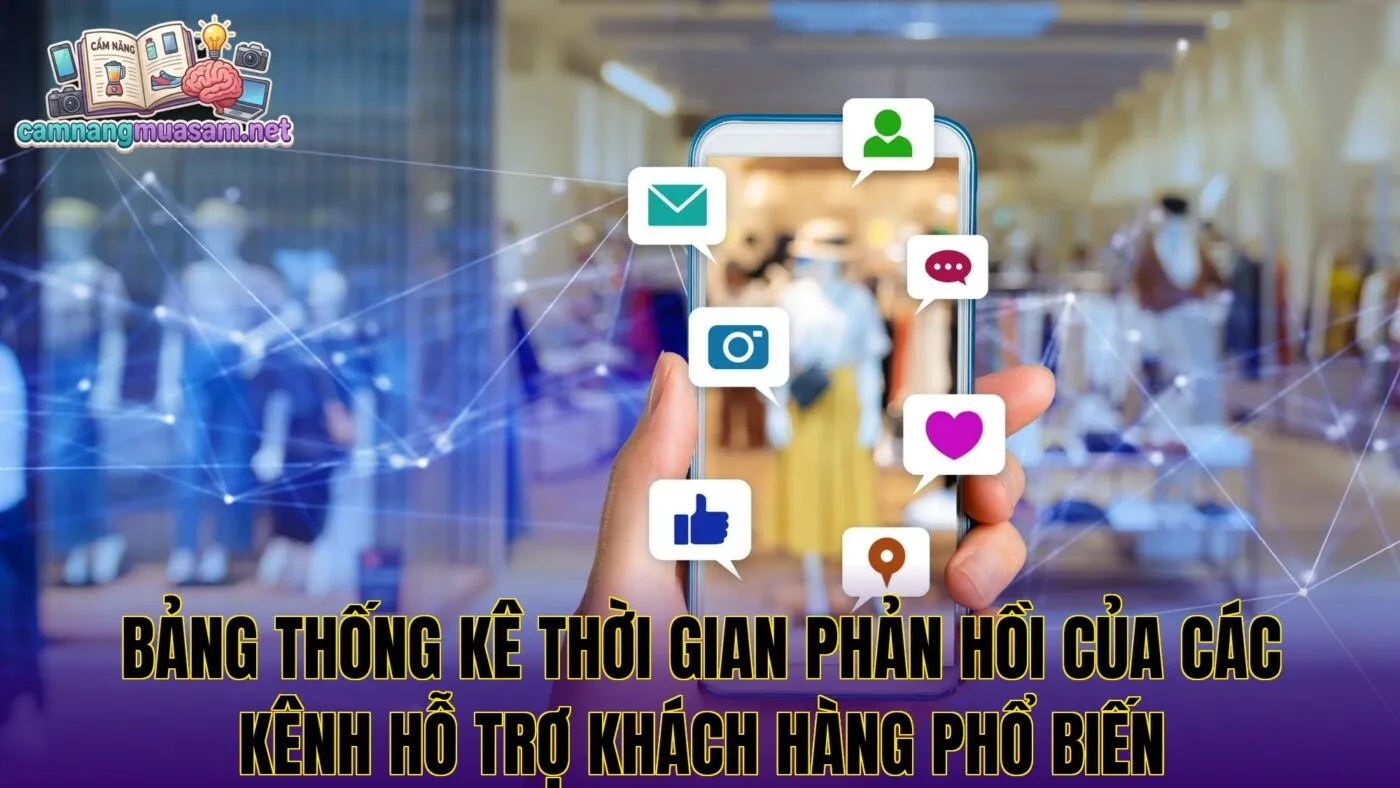Bảng thống kê thời gian phản hồi của các kênh hỗ trợ khách hàng phổ biến